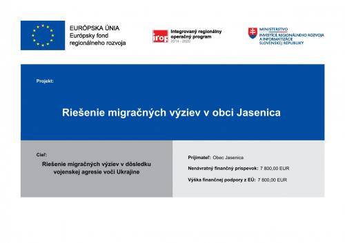 Riešenie migračných výziev v obci Jasenica